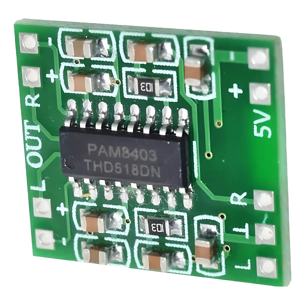 Amplificador de audio PAM8403 dual de 3W 1