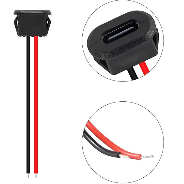 Jack tipo C para chasis 10cm 2