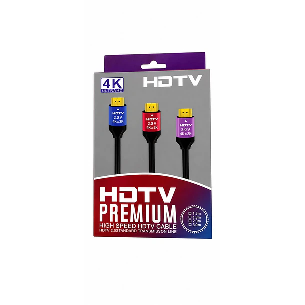 Cable HDMI HDTV 4K Ultra HD Negro 1.5 Metros Alta Definición 1