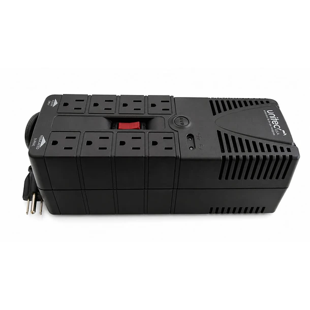 Regulador de Voltaje Automático Unitec de 1200VA con 8 Tomas Protegidas 2