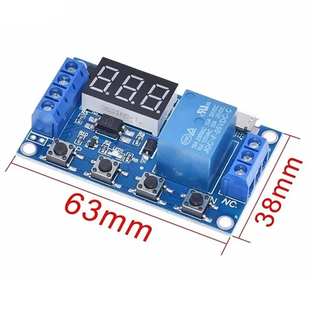 Modulo temporizador con relevo 0.1 segundos a 999 minutos  