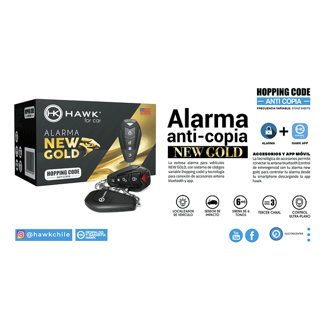 ALARMA NEW GOLD + ANTENA BLUETOOTH