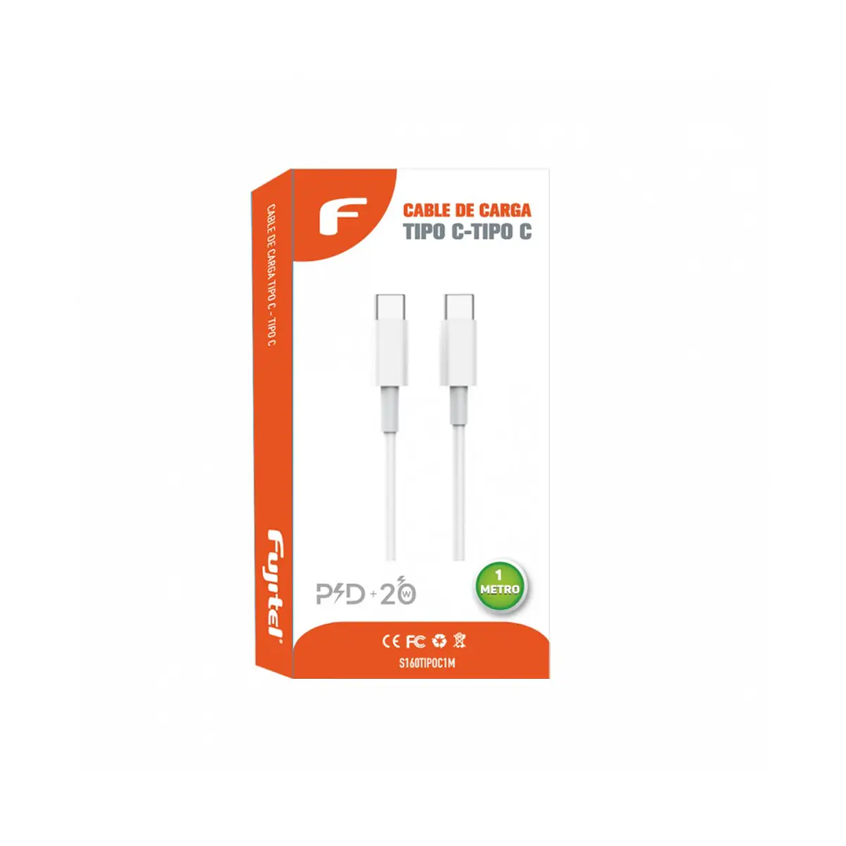 Cable De Datos Tipo C a Tipo C Premium Line Android Auto 1M - Blanco / Tamaño Único