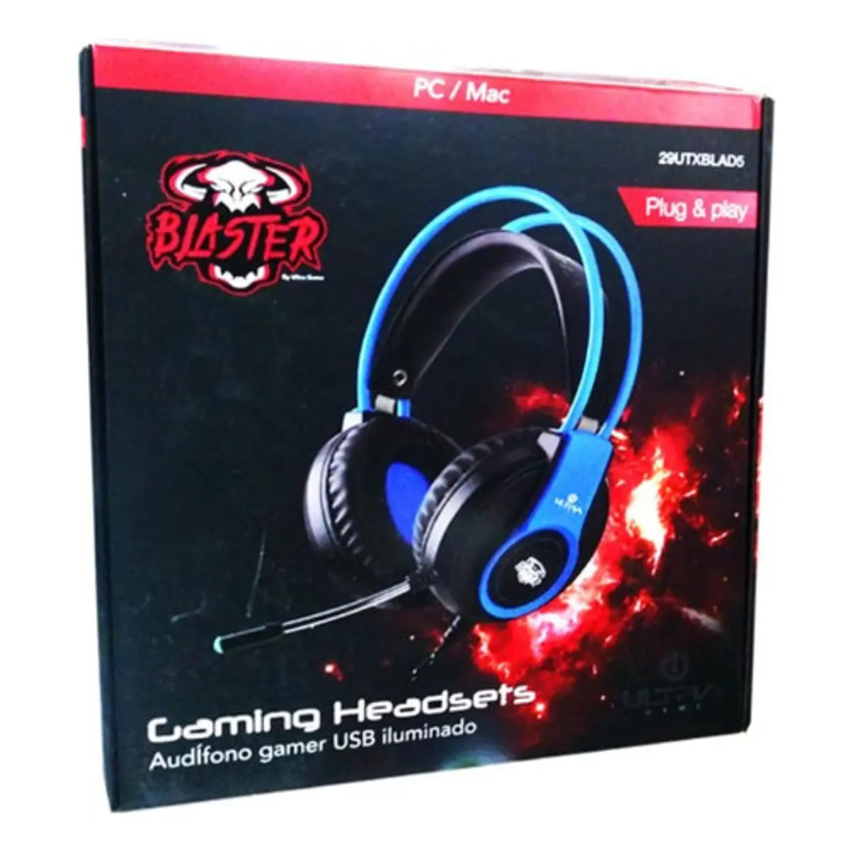 Audífonos Gamer Usb Jack 3.5 Negro Azul Blad 5 Ultra