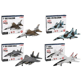 Pack de 4 Puzzles 4D de aviones