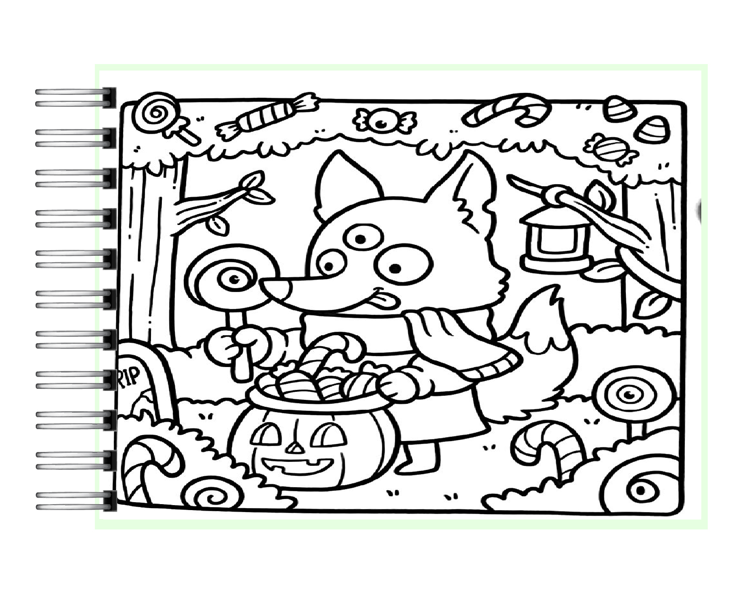 Libro para colorear Spooky Cutie 3
