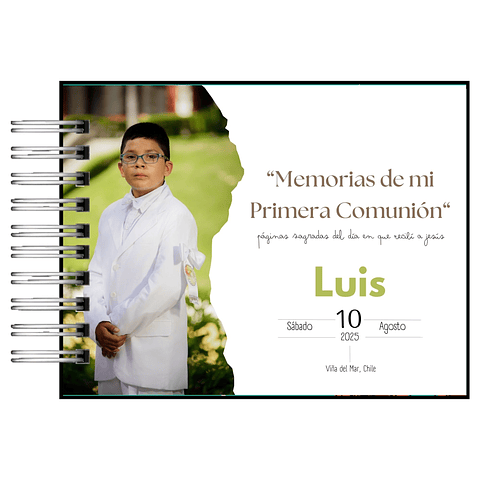 Álbum de Memorias de Mi Primera Comunión Sagrada PERSONALIZADO 