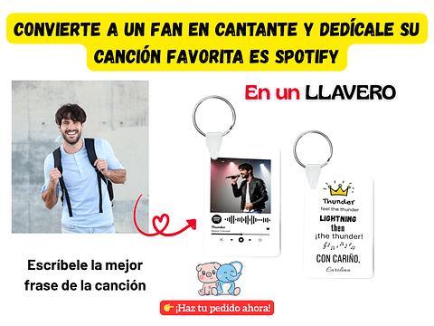Llavero Spotify “Fan → Cantante” Personalizado