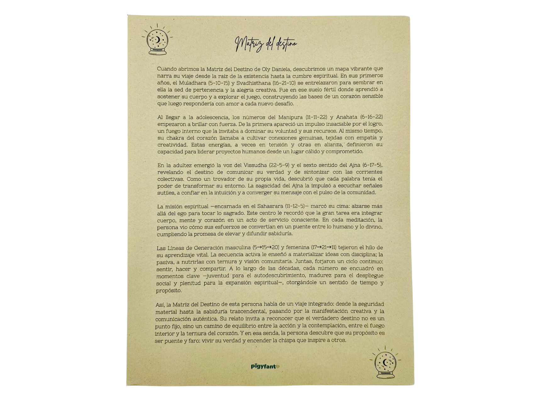 Cuadro Matriz de Destino Personalizada 2