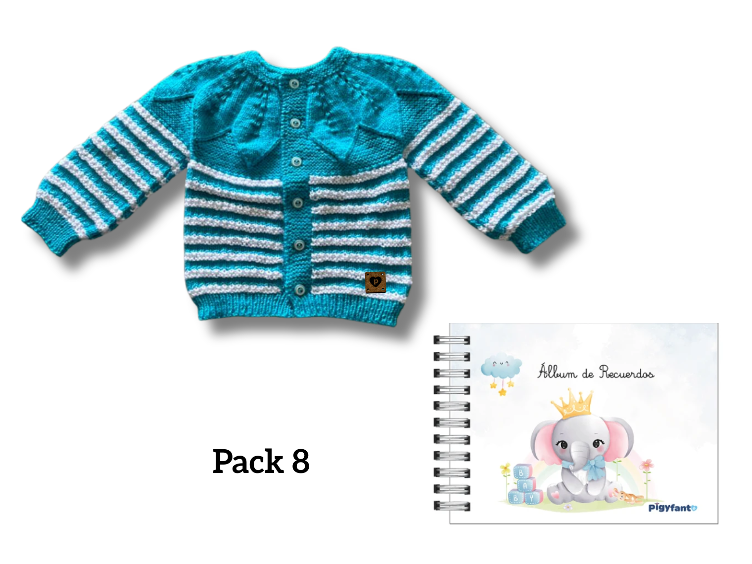 Pack Chaleco Tejido (3 meses) + Álbum de Recuerdos Para Bebe (0 a 10 años). PIEZAS ÚNICAS 8