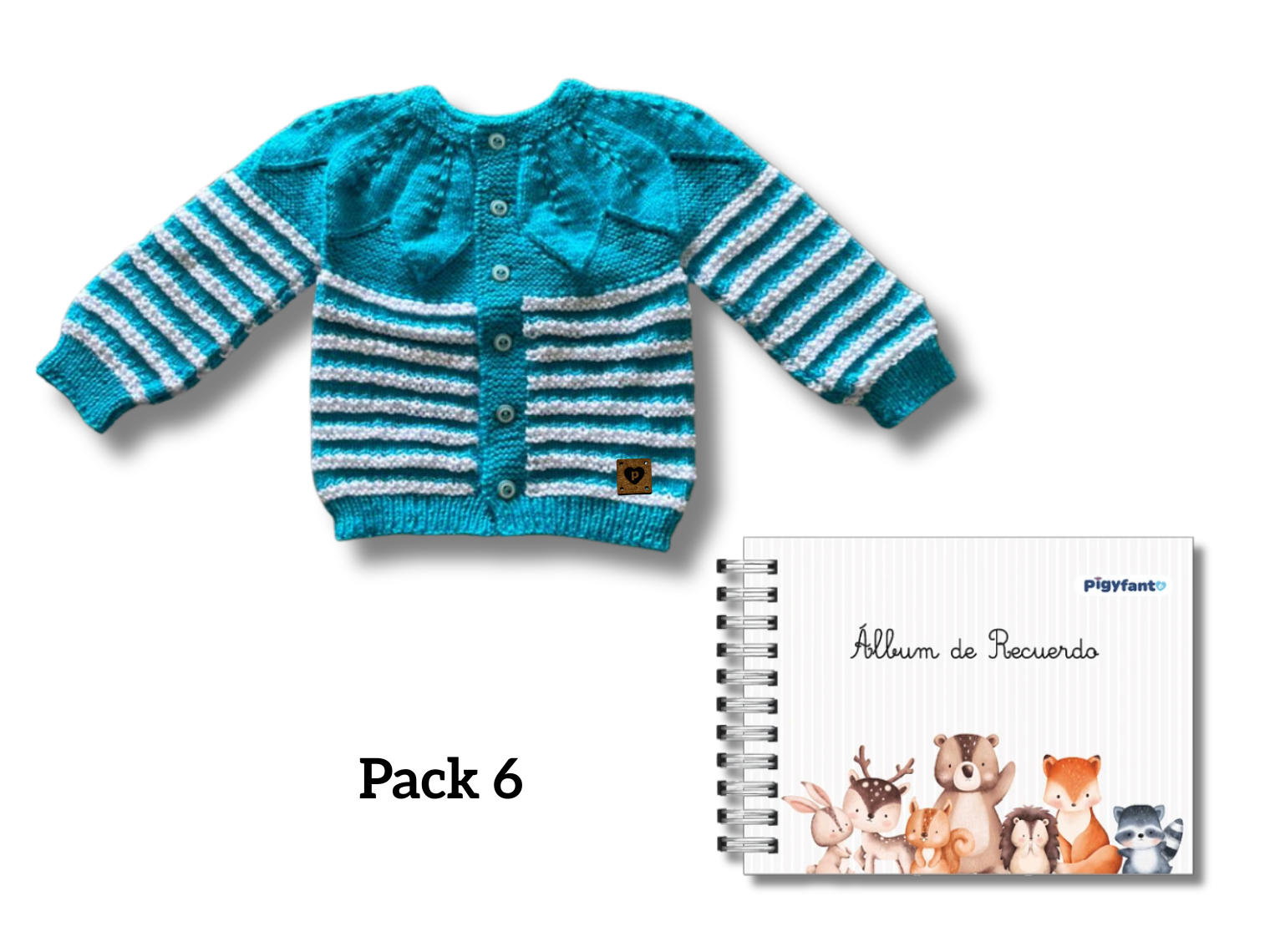 Pack Chaleco Tejido (3 meses) + Álbum de Recuerdos Para Bebe (0 a 10 años). PIEZAS ÚNICAS 6