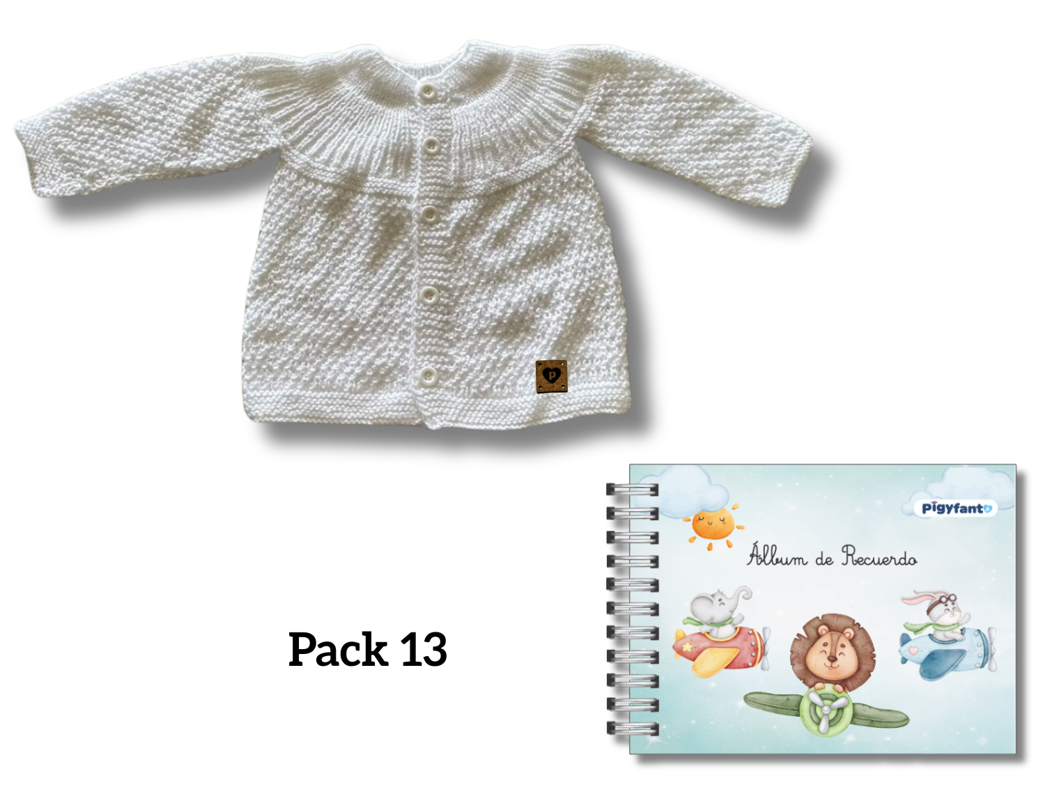 Pack Chaleco Tejido (3 meses) + Álbum de Recuerdos Para Bebe (0 a 10 años). PIEZAS ÚNICAS 13