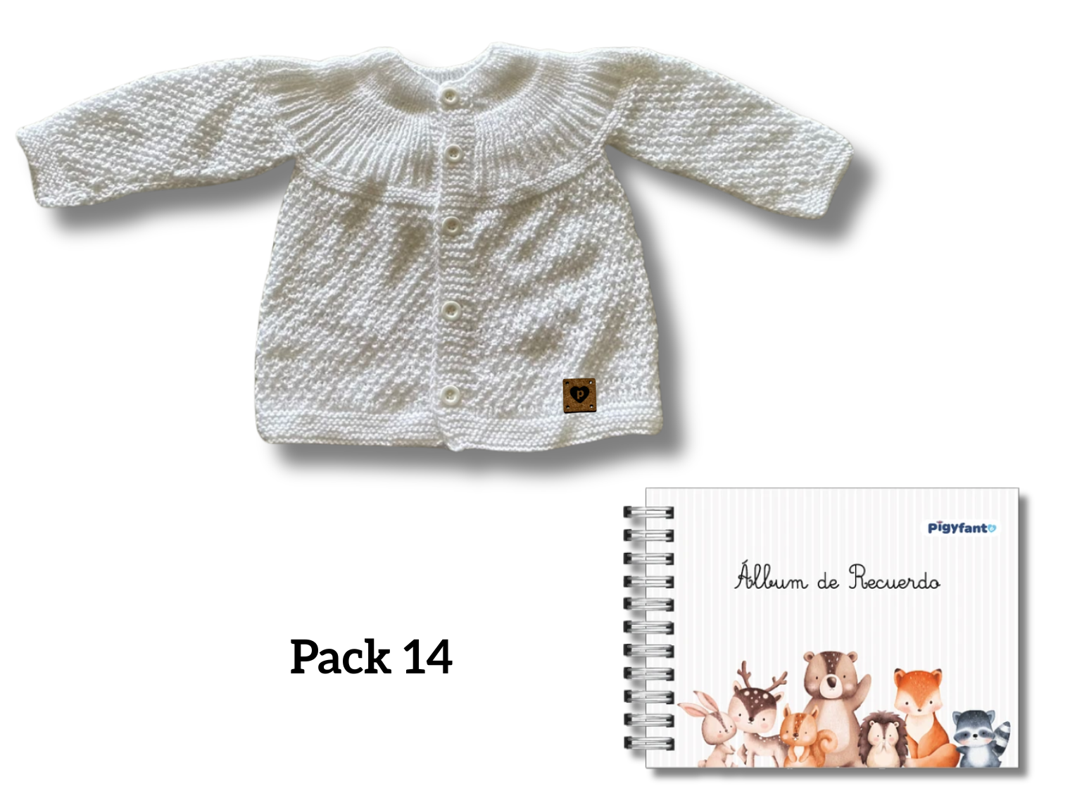 Pack Chaleco Tejido (3 meses) + Álbum de Recuerdos Para Bebe (0 a 10 años). PIEZAS ÚNICAS 14