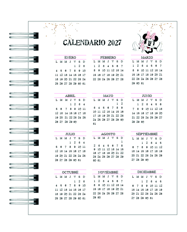 Agenda 100 años disney minnie 2026 3