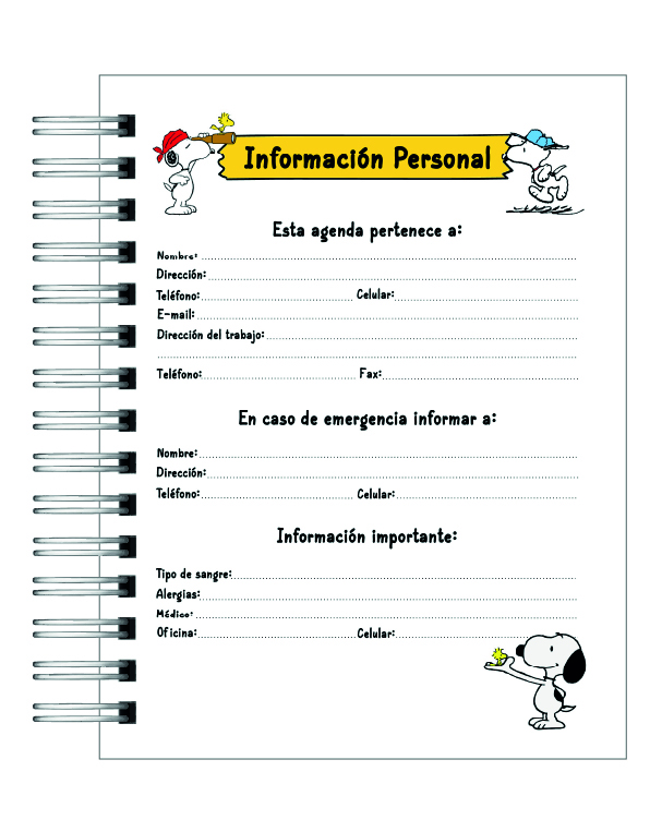 Agenda Snoopy 2026 3