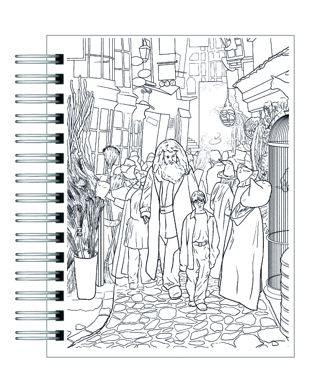 Libro para colorear Harry Potter Lugares y personajes mágicos 3