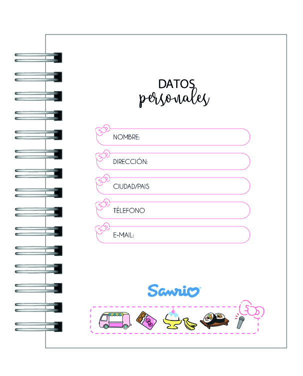 Agenda Infantil Sanrio 2026 3