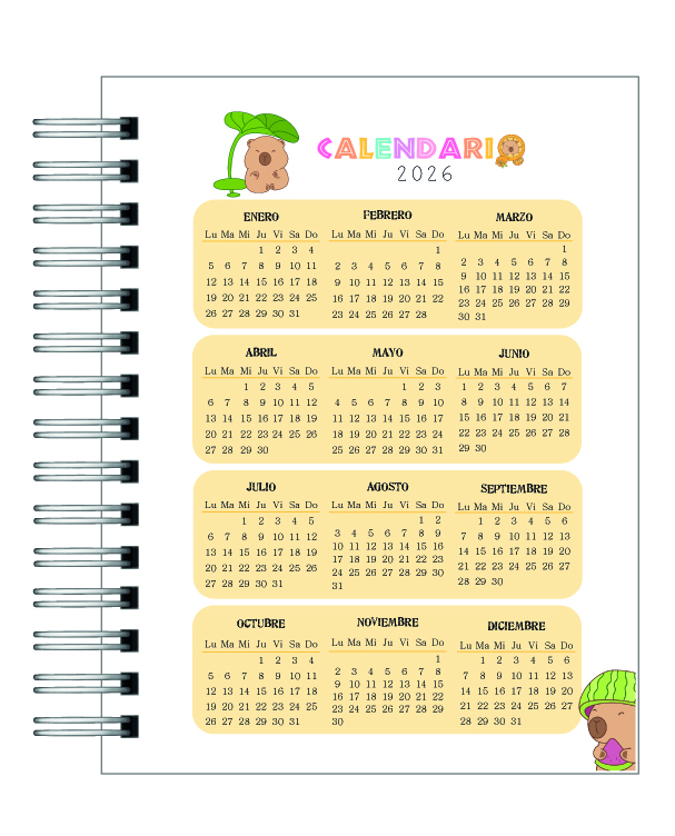 Agenda Capibara 2026 3