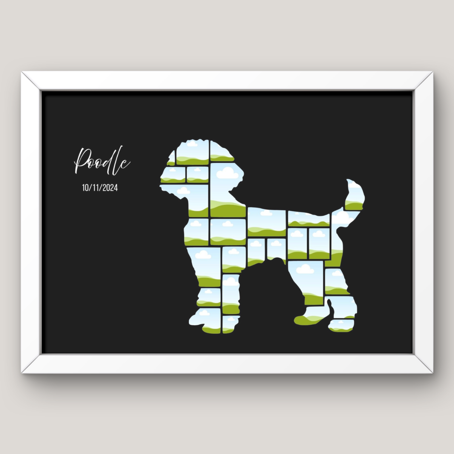 Cuadro Silueta Collage Perro 6