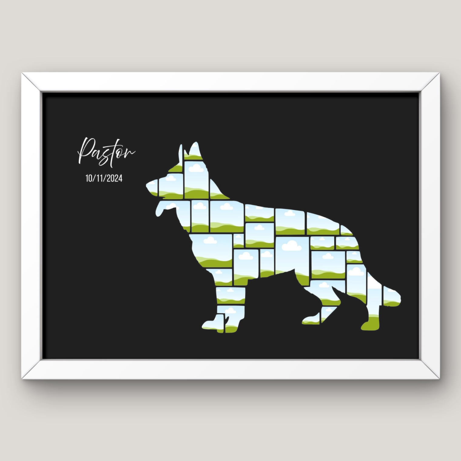 Cuadro Silueta Collage Perro 8