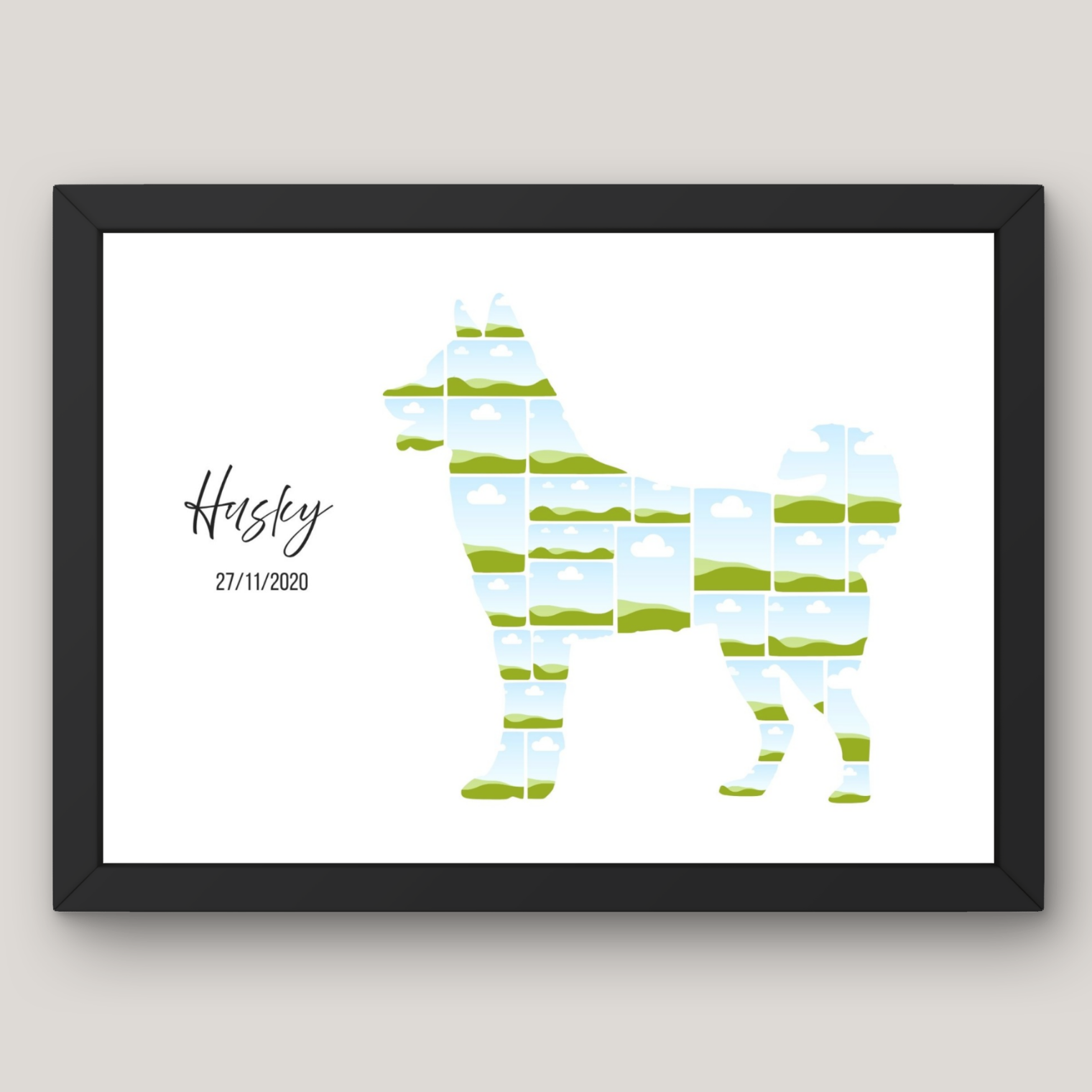 Cuadro Silueta Collage Perro 11