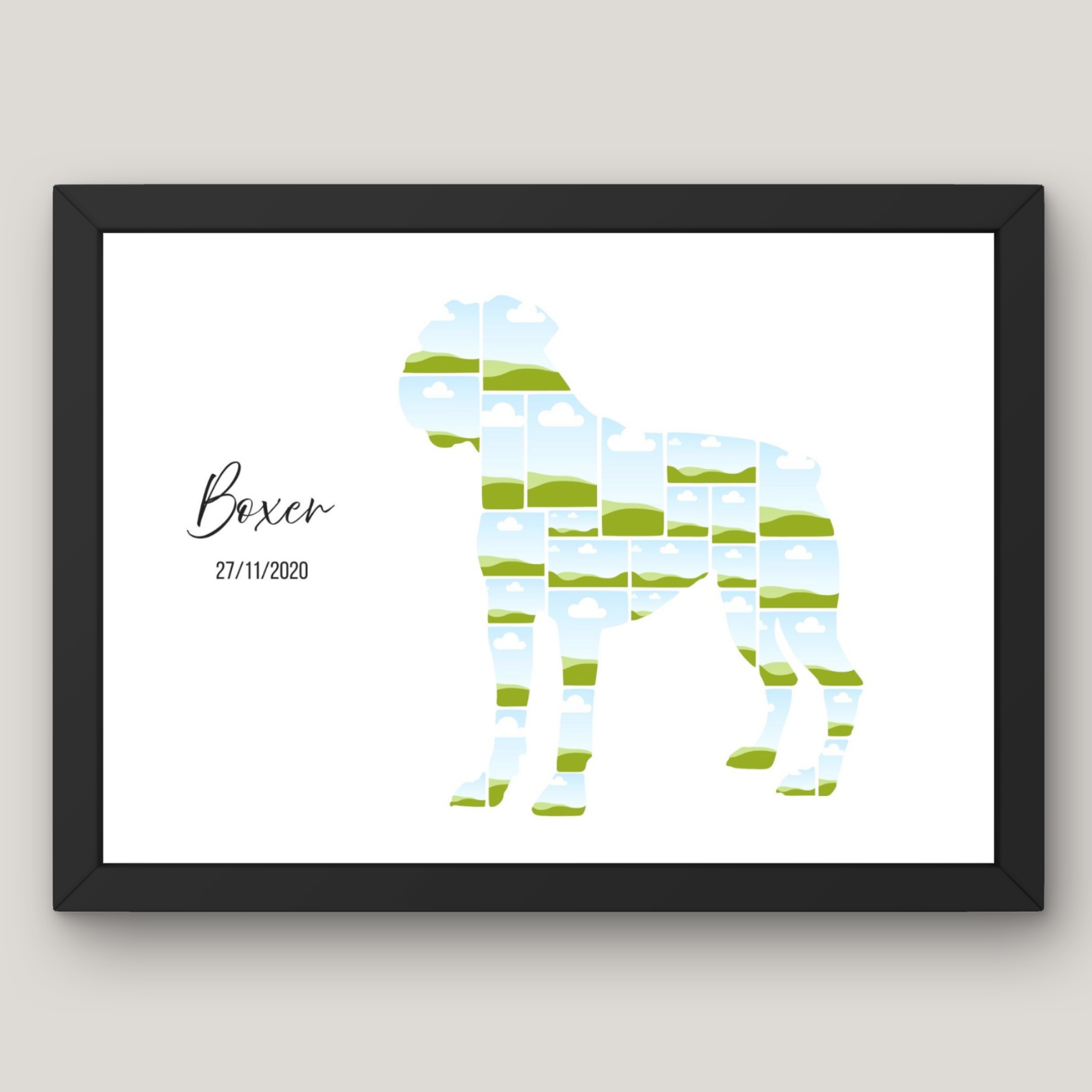 Cuadro Silueta Collage Perro 13