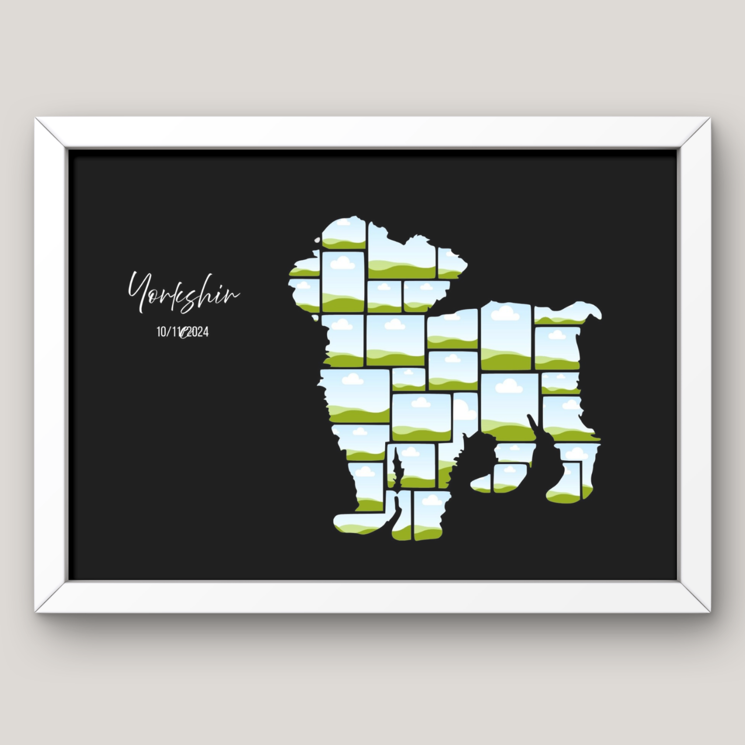 Cuadro Silueta Collage Perro 16