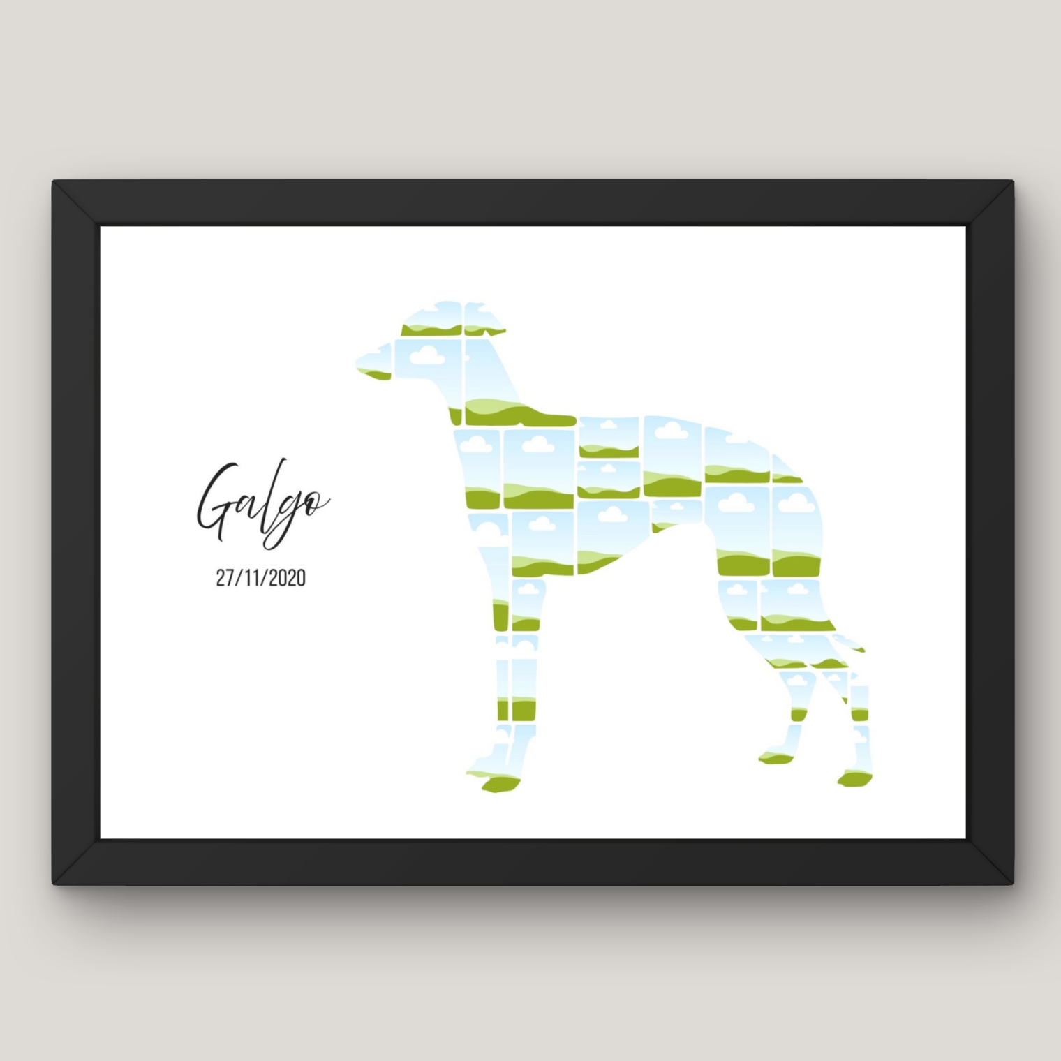 Cuadro Silueta Collage Perro 19