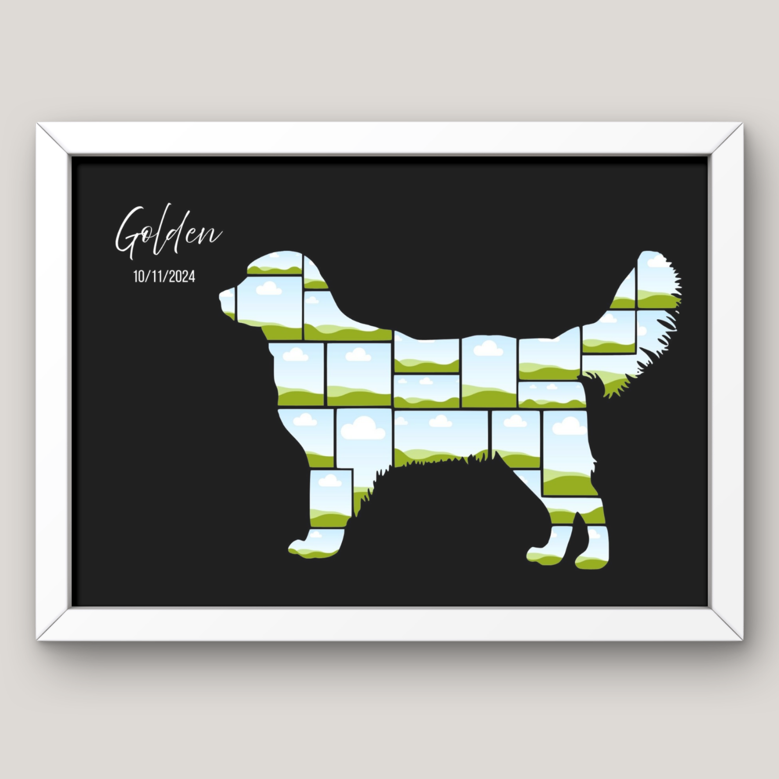 Cuadro Silueta Collage Perro 28