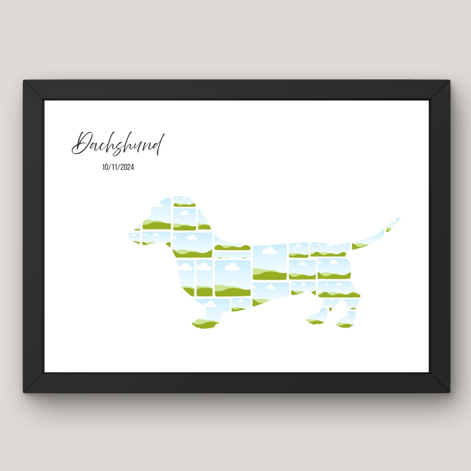 Cuadro Silueta Collage Perro 33