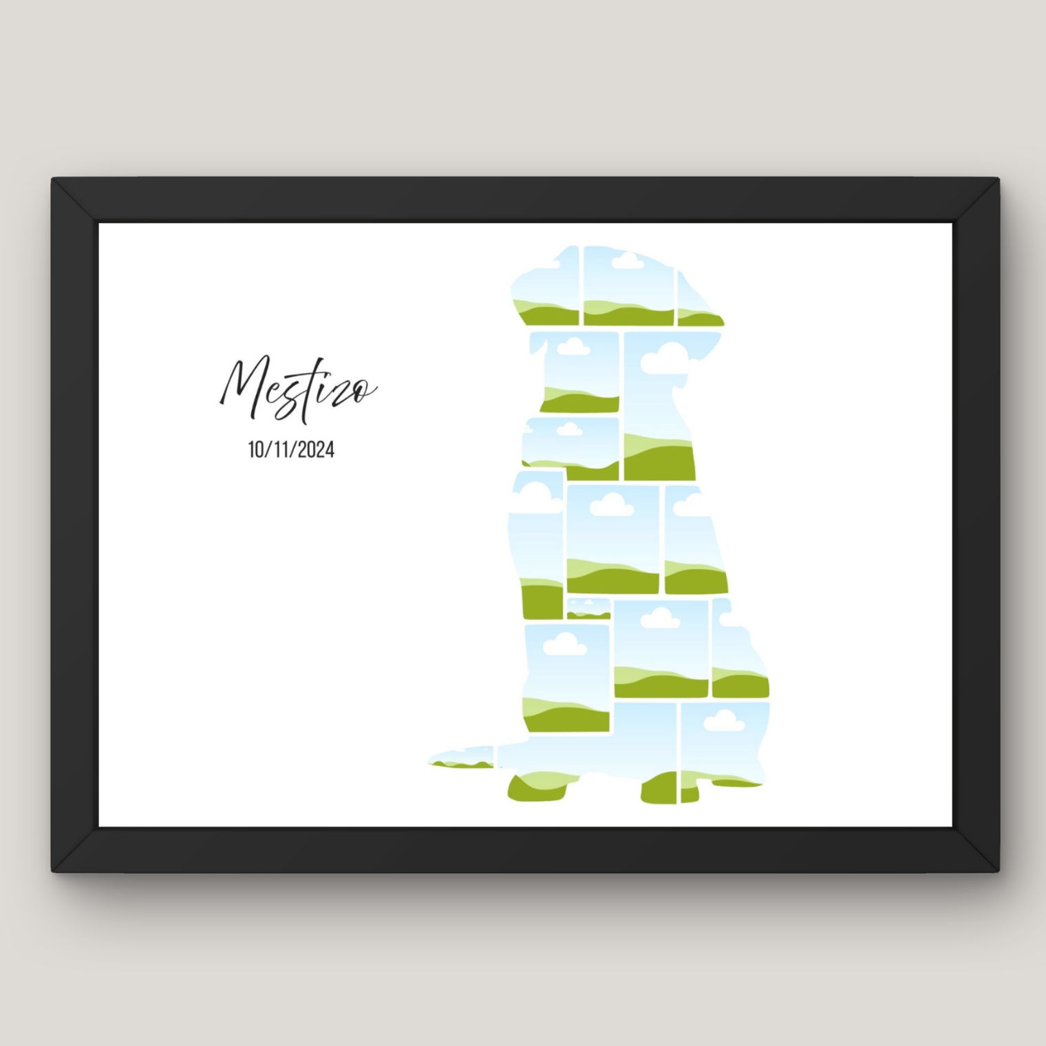 Cuadro Silueta Collage Perro 3