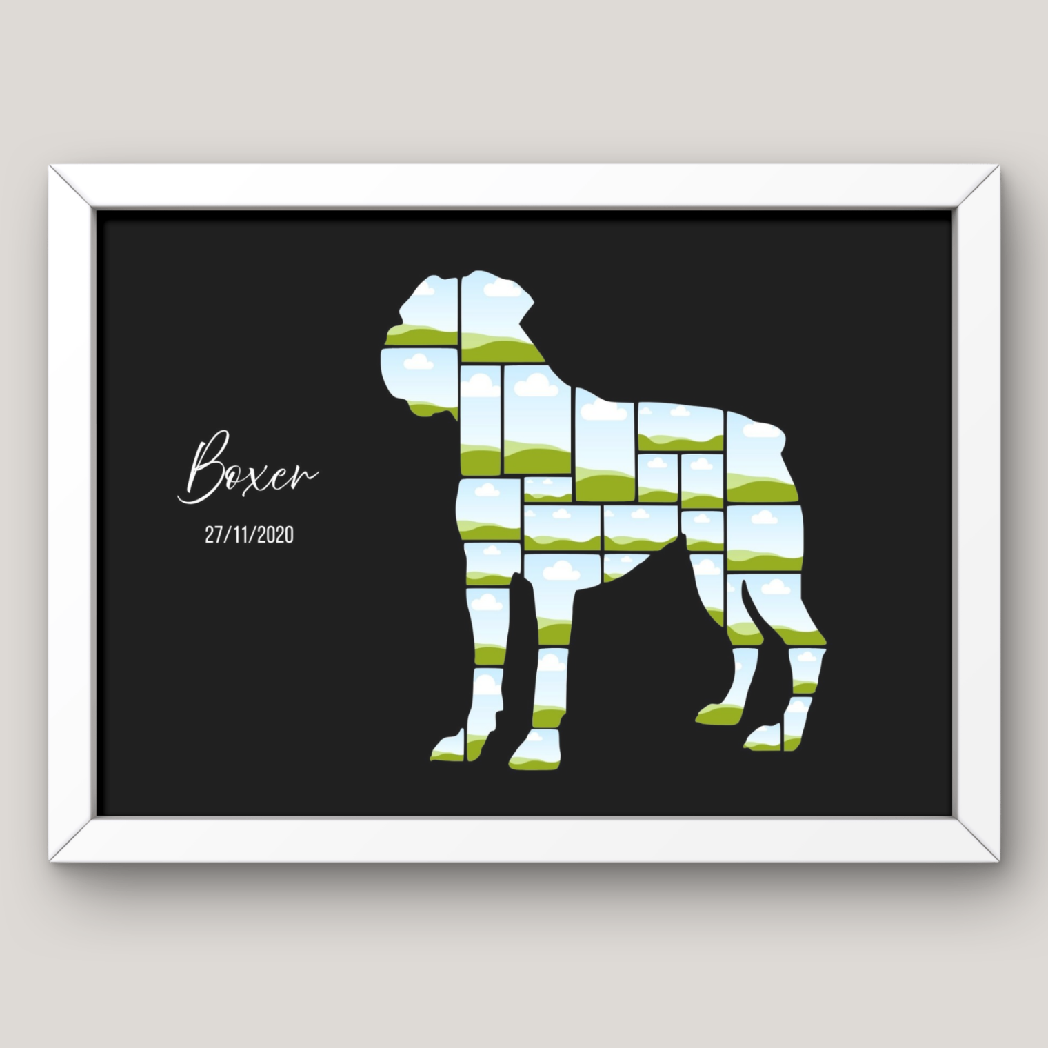 Cuadro Silueta Collage Perro 14