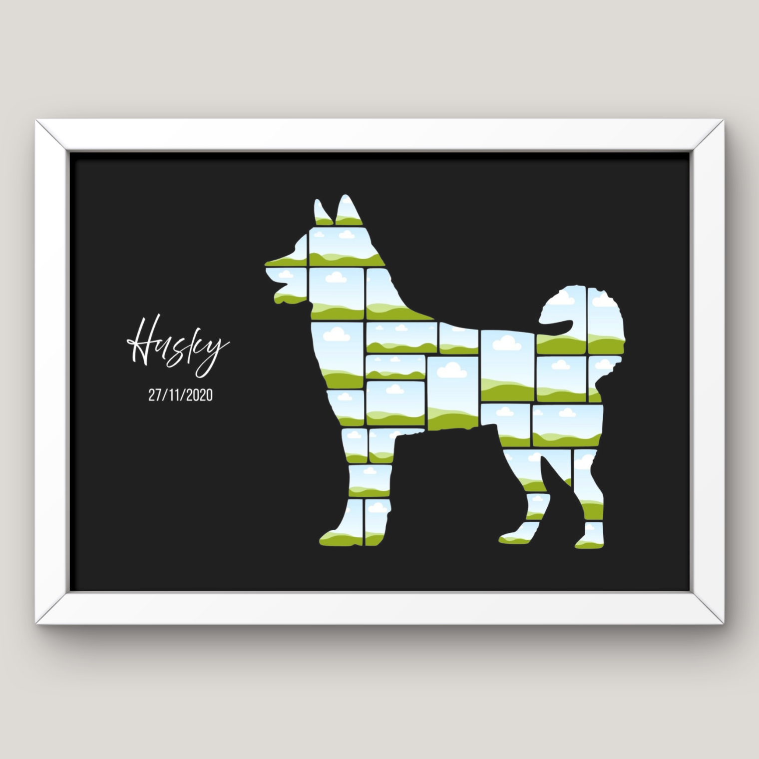 Cuadro Silueta Collage Perro 12