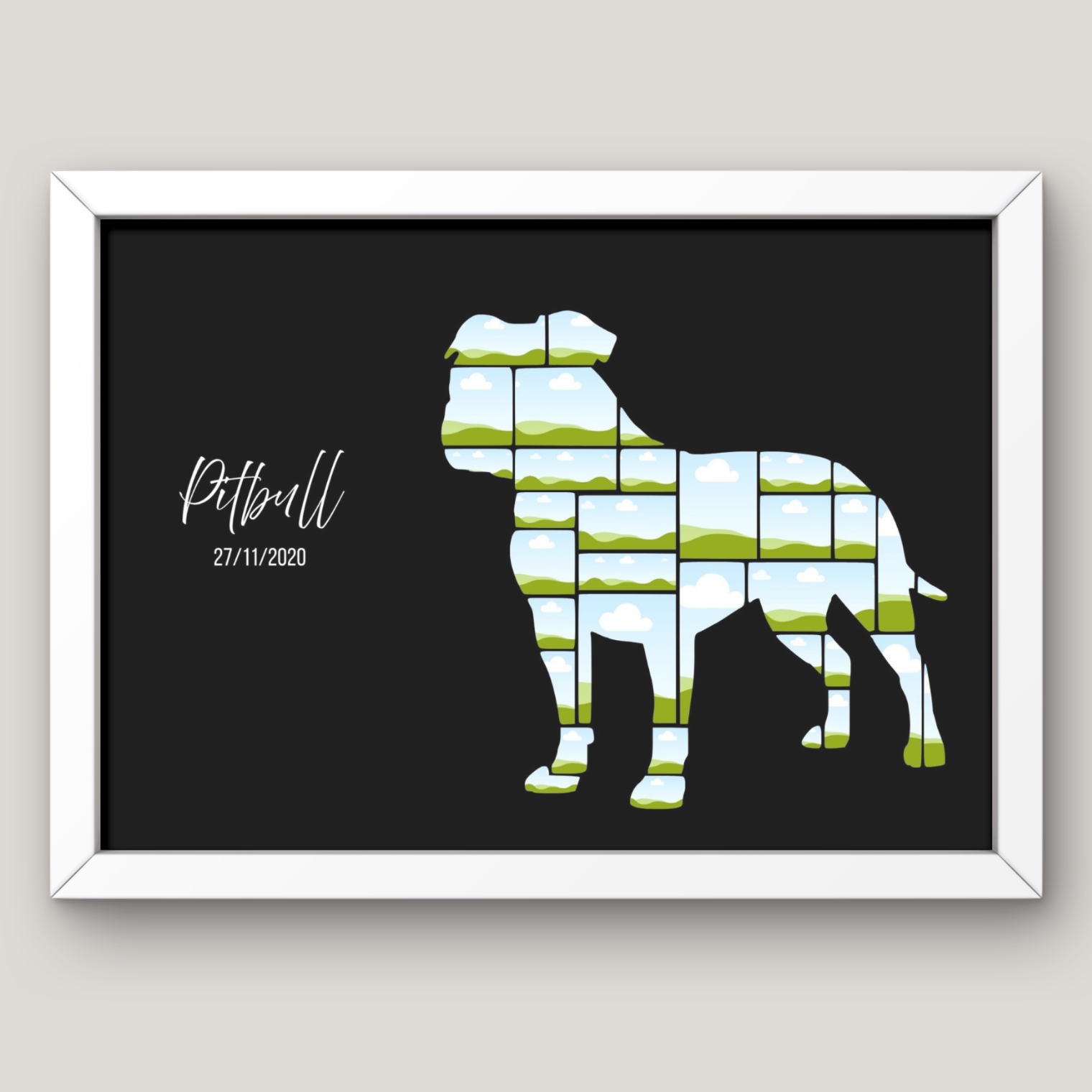 Cuadro Silueta Collage Perro 18