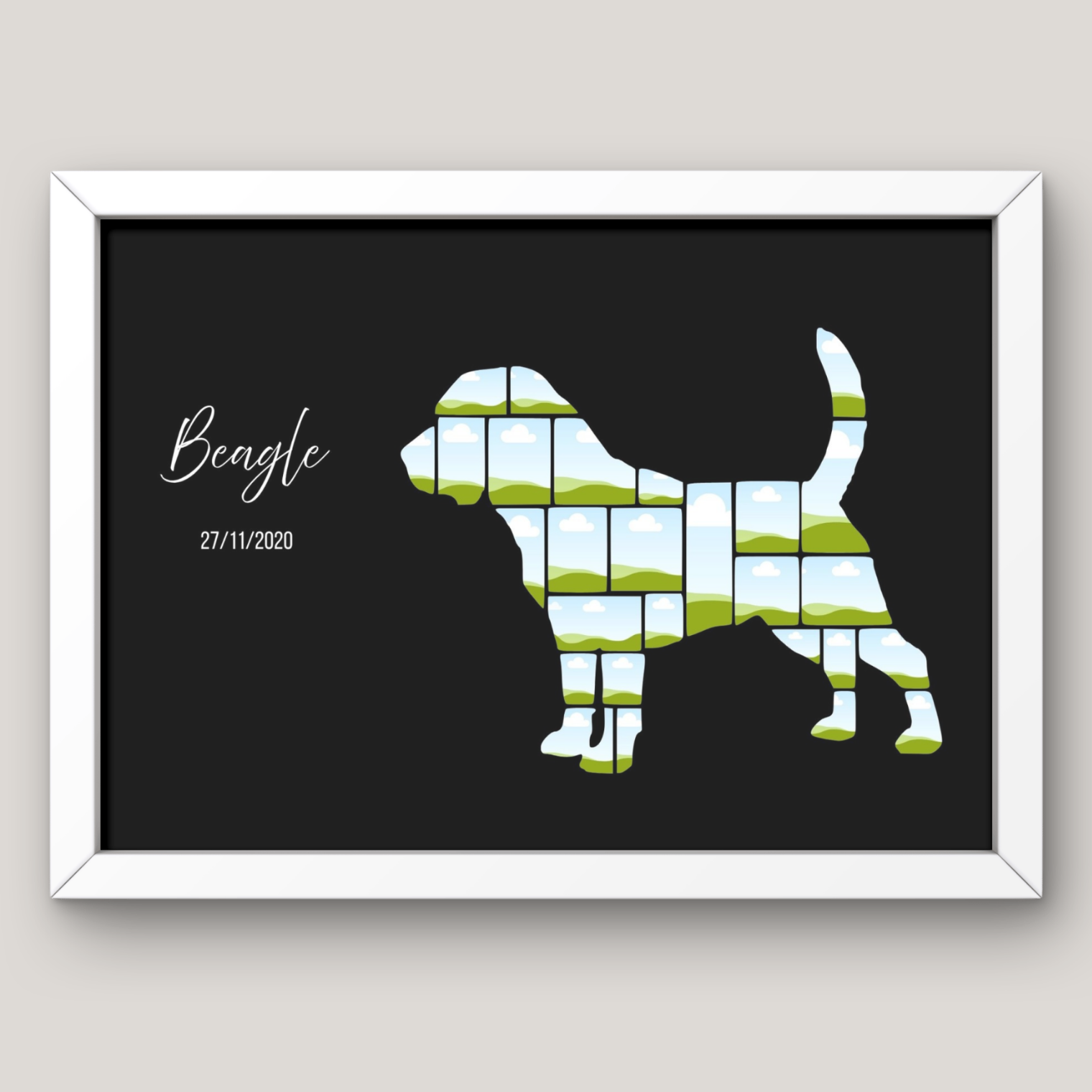 Cuadro Silueta Collage Perro 10