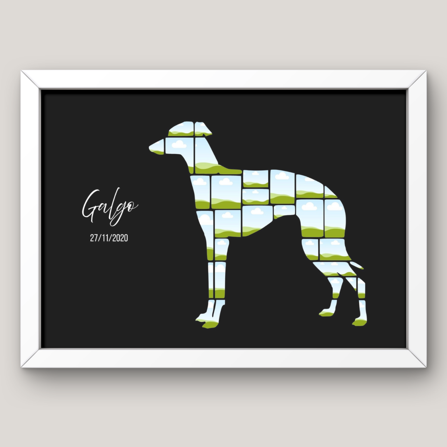 Cuadro Silueta Collage Perro 20