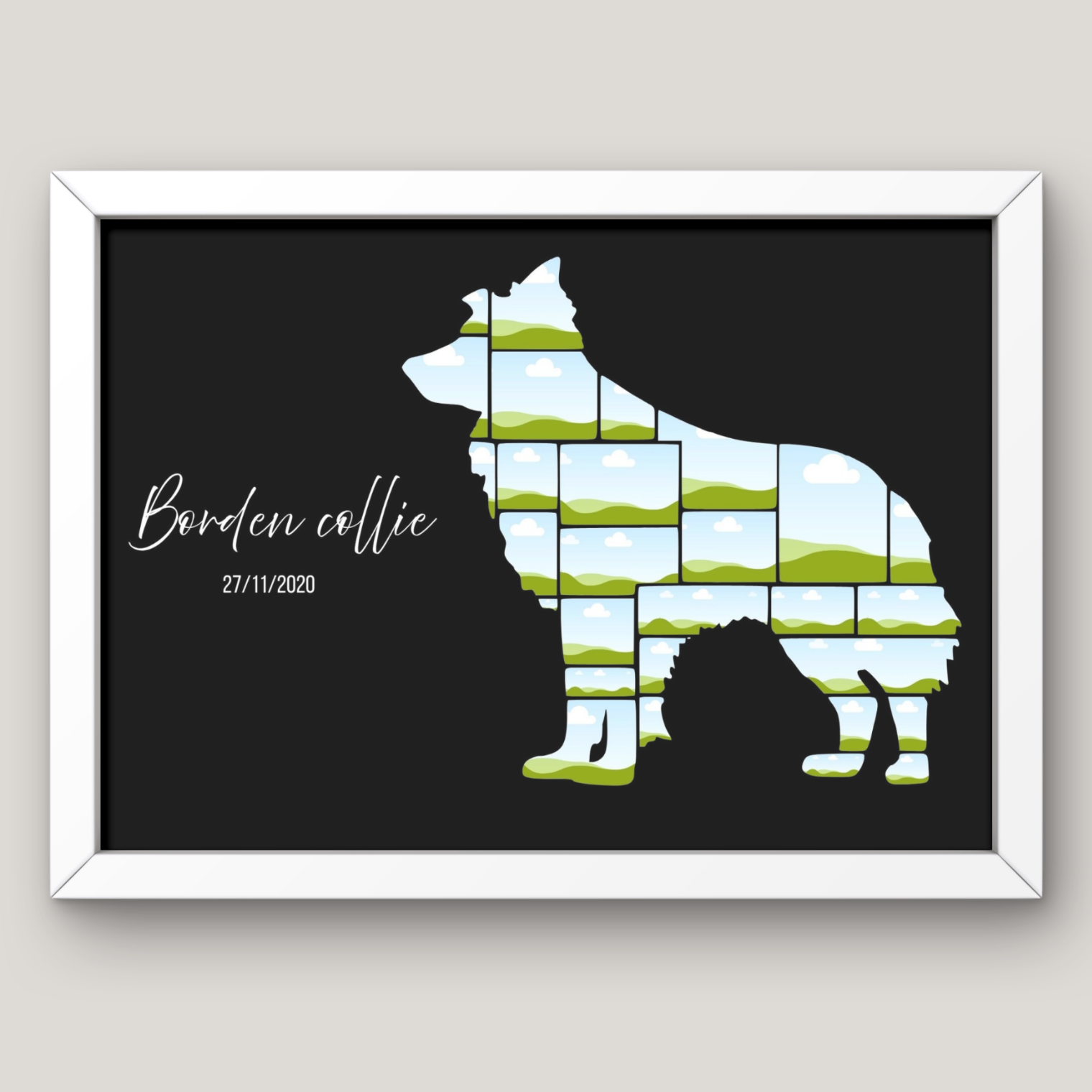 Cuadro Silueta Collage Perro 22