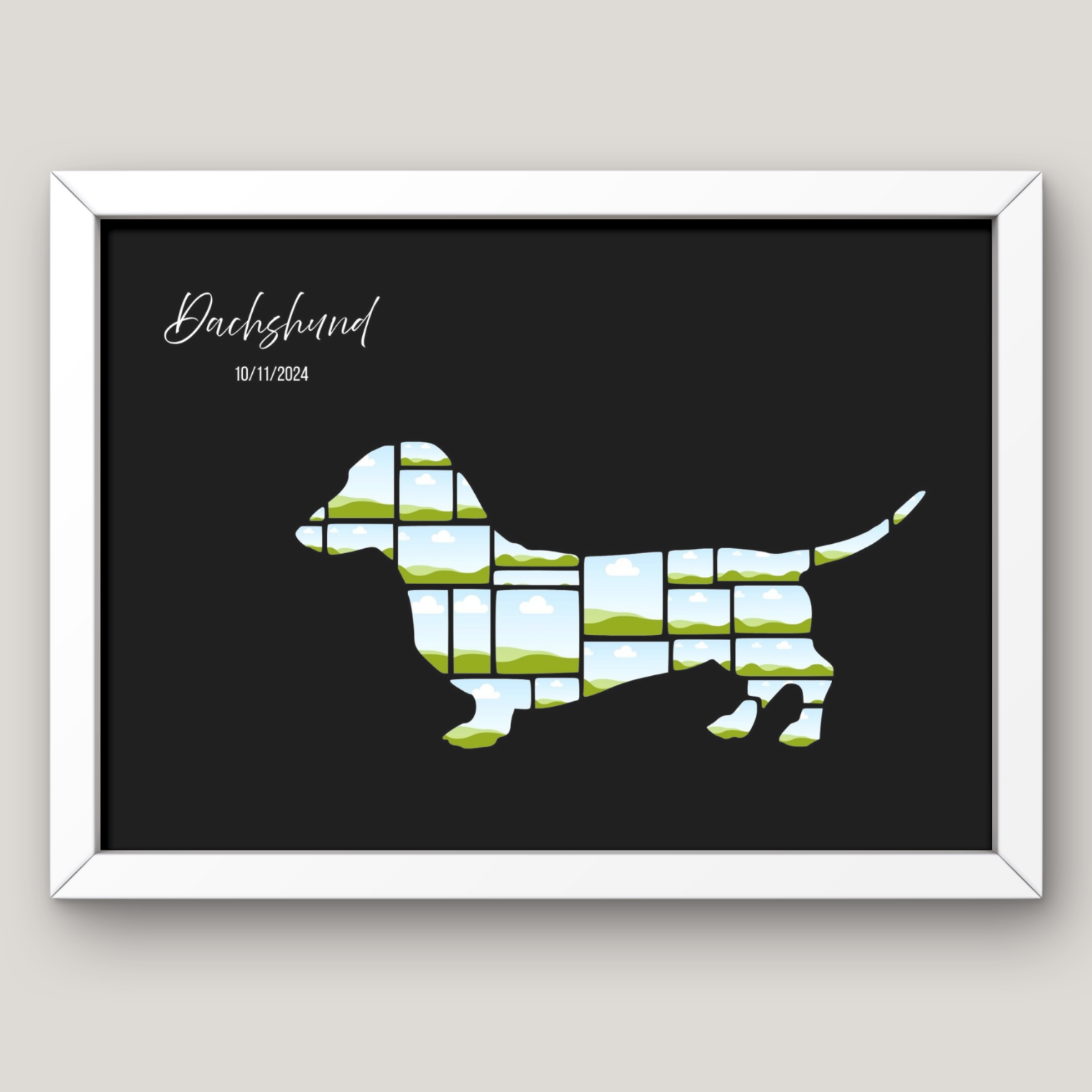 Cuadro Silueta Collage Perro 34