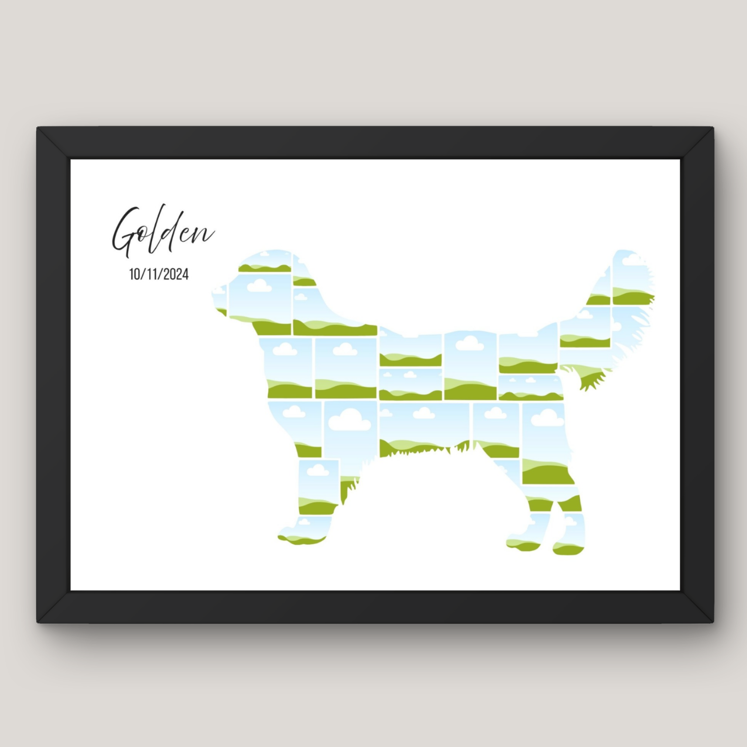 Cuadro Silueta Collage Perro 27