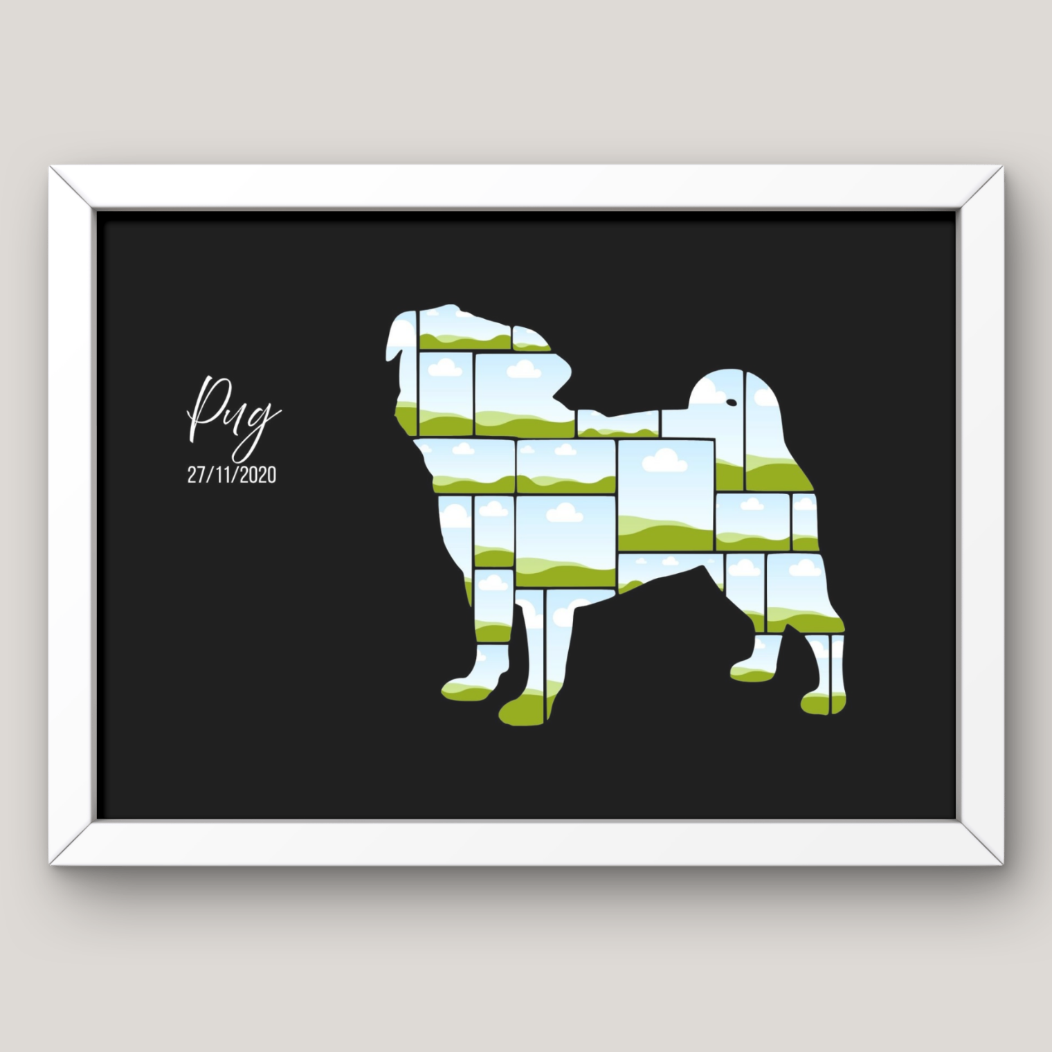 Cuadro Silueta Collage Perro 32