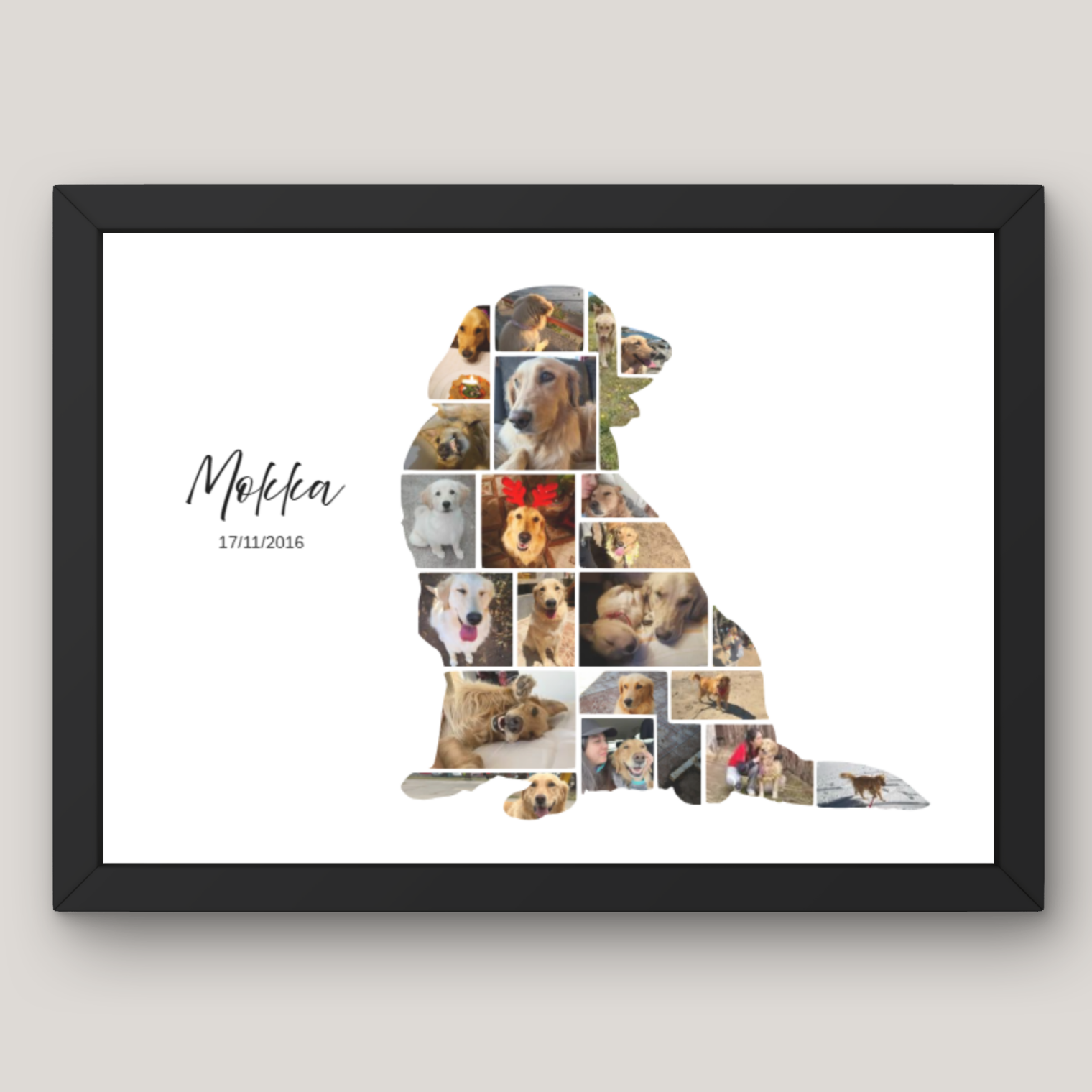 Cuadro Silueta Collage Mascota Personalizado 1