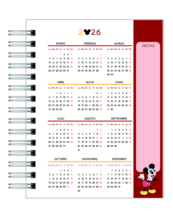 Planner de Estudios 2026: Mickey y sus Amigos 3