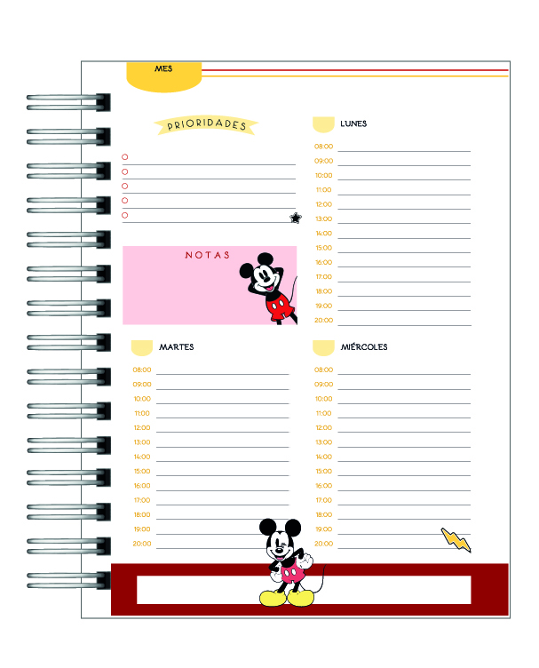 Planner de Estudios 2026: Mickey y sus Amigos 9