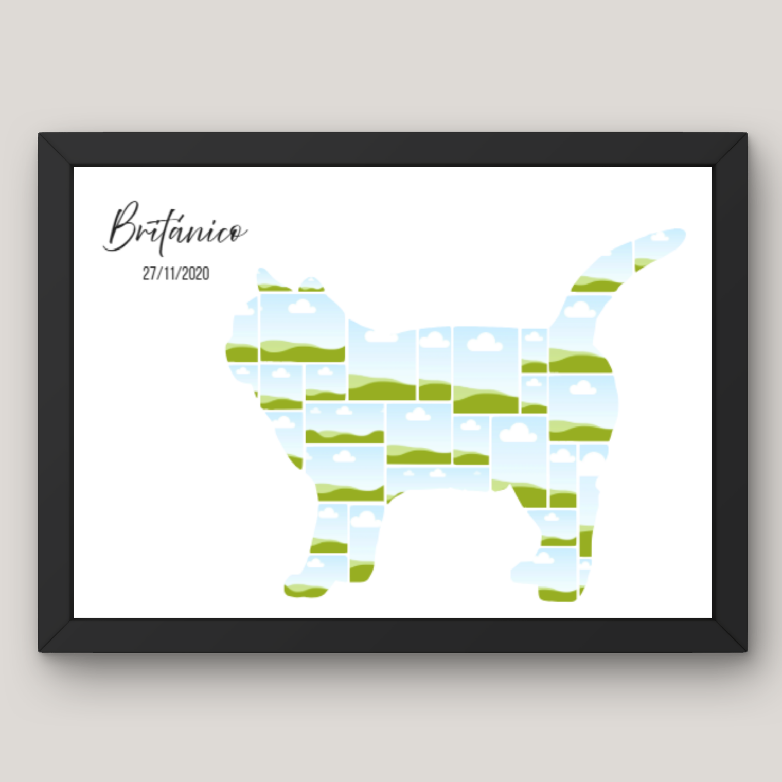 Cuadro Silueta Collage Gato 3