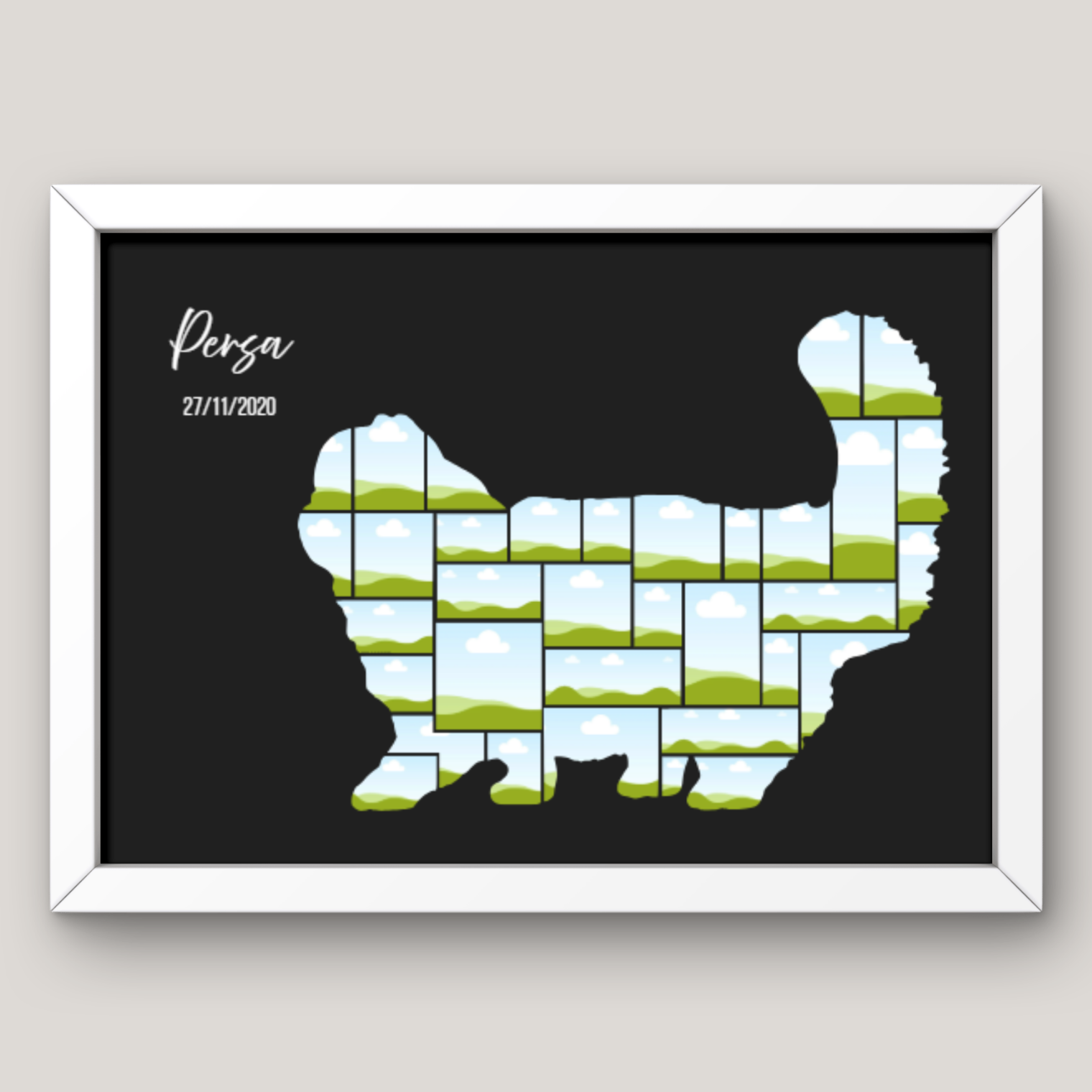 Cuadro Silueta Collage Gato 8