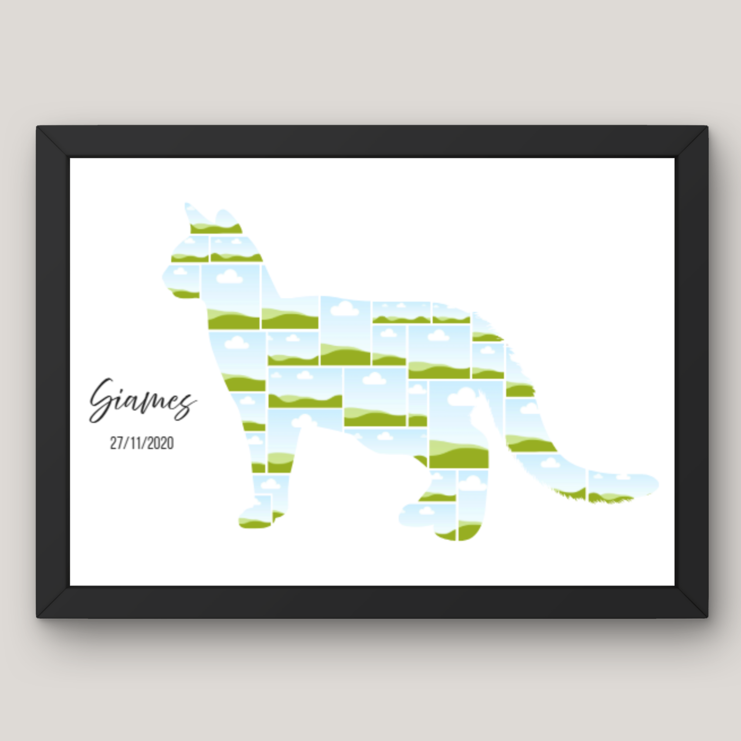 Cuadro Silueta Collage Gato 5