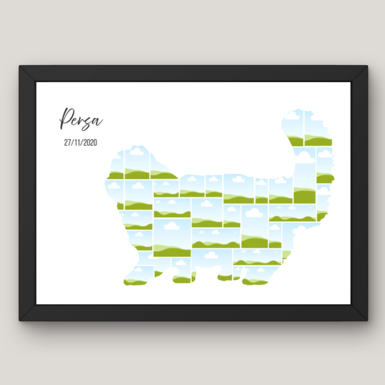 Cuadro Silueta Collage Gato 7