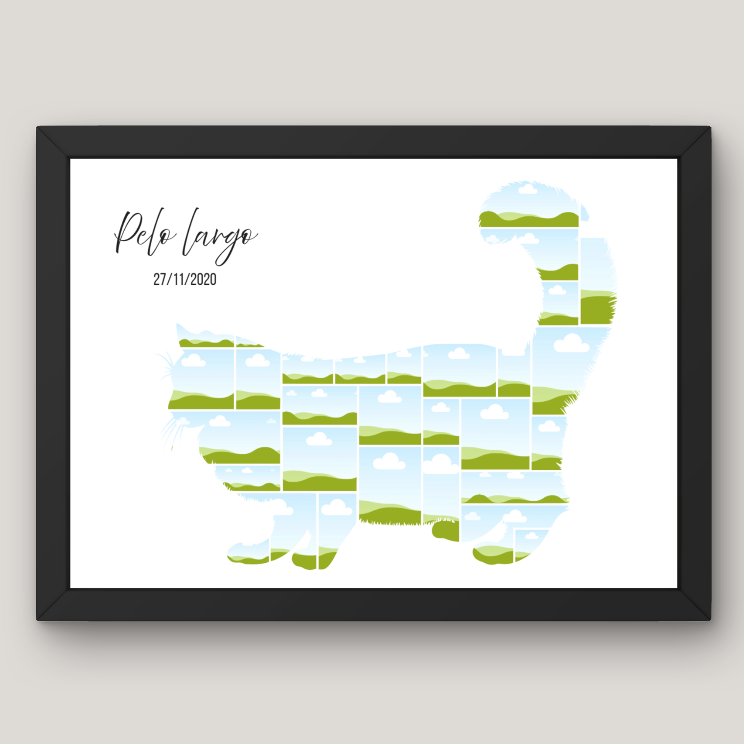 Cuadro Silueta Collage Gato 11