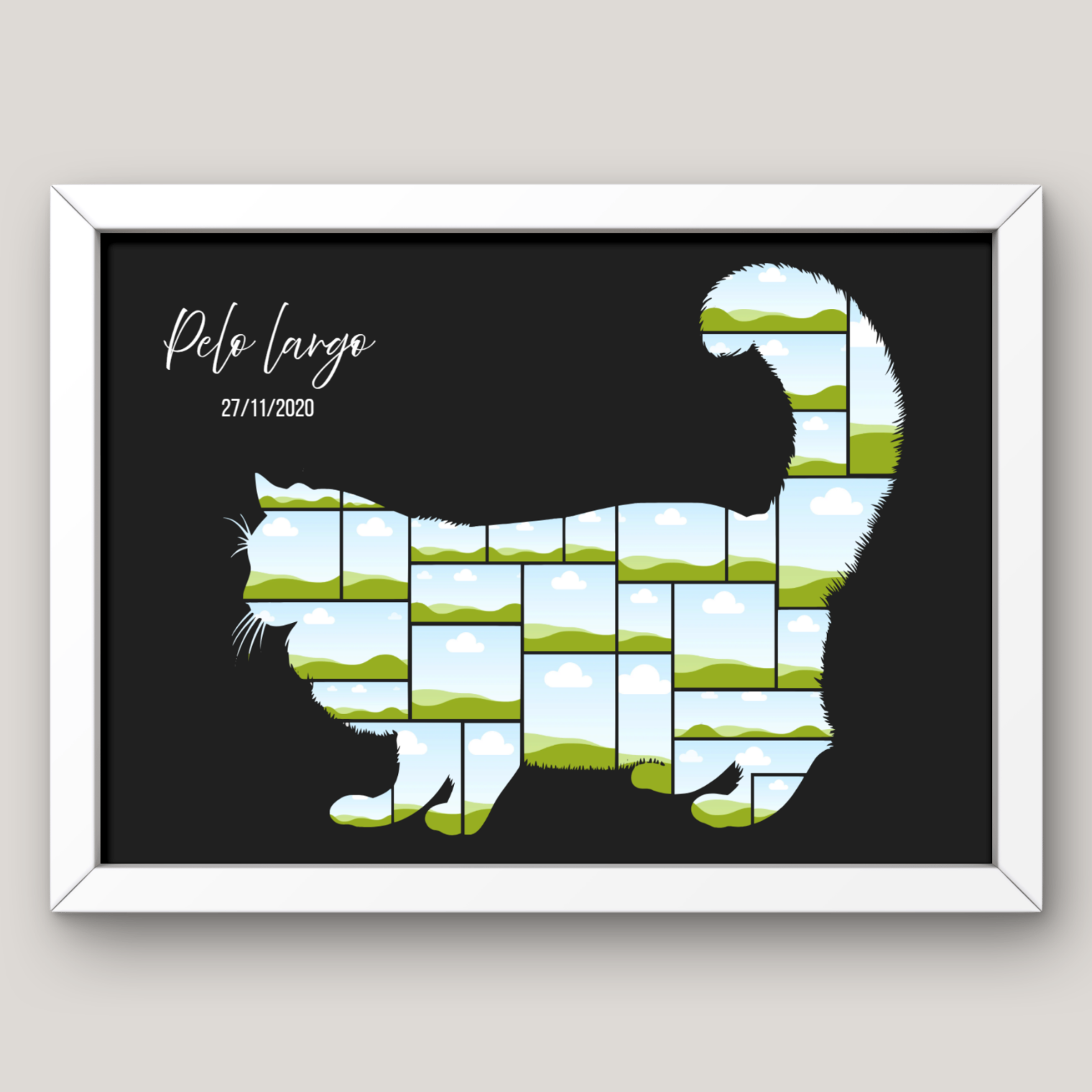 Cuadro Silueta Collage Gato 12