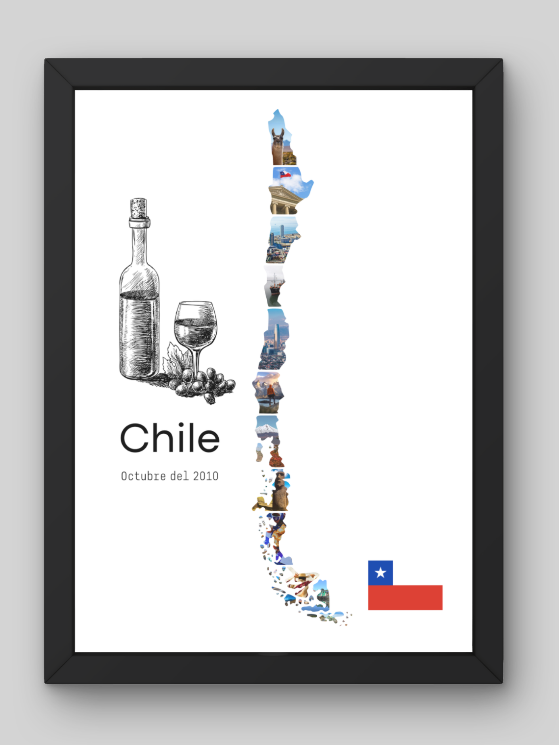 Cuadro Silueta Collage País Viajes 1